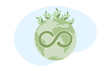 Circular economy, future sustainable economic growth with renewable energy. Eco Green energy, sustainable industry Sustainable strategy of eliminate waste, renewable and reuse natural resources 