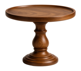 Wooden cake stand with turned base