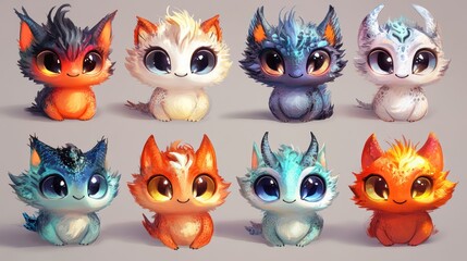 Cute fantasy creatures