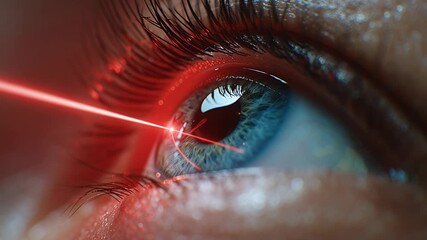 4k video of eye laser correction surgery. - Powered by Adobe