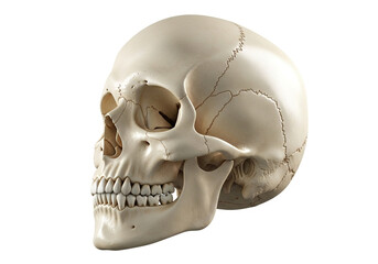Obraz premium Detailed human skull anatomy view from the side medical scientific educational content isolated object