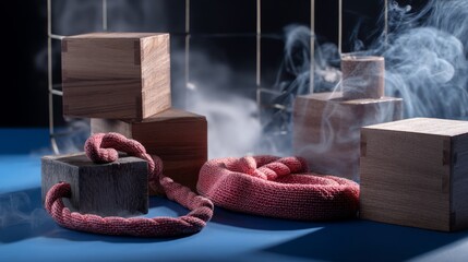 Wooden boxes rustic styled photography storage artisan concept natural lifestyle