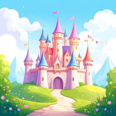 Colorful fairytale castle