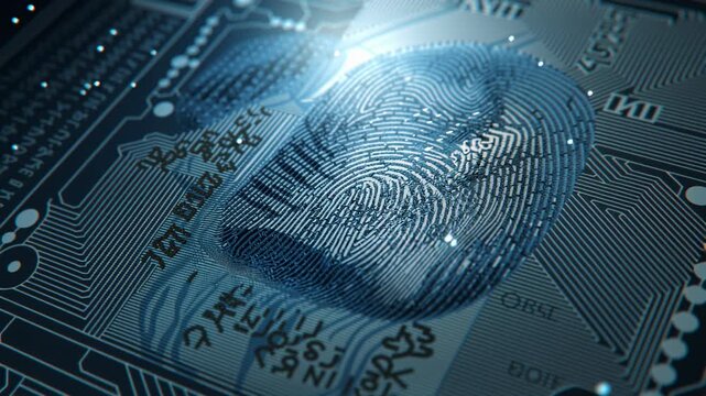 4k video of a biometric fingerprint.