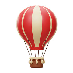 Obraz premium Hot air balloon flying in the sky with colorful clouds
