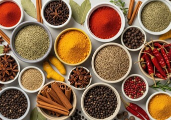Fototapeta premium Aromatic Spices and Herbs Collection Culinary Delights