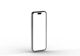 High-quality image of a modern smartphone with a blank screen, perfect for app presentations or website mockups.
