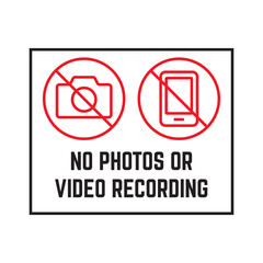 Prohibited Photos and Video Recording Icon