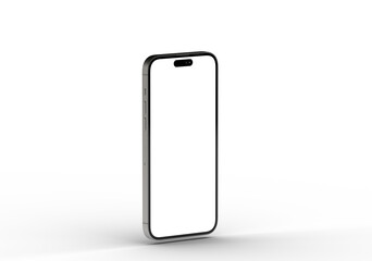High-quality photo of a modern smartphone with a blank screen, perfect for app presentations or website mockups.