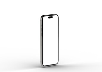 High-quality photo of a modern smartphone with a blank screen, perfect for app presentations or website mockups.