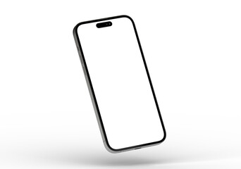 High-quality photo of a modern smartphone with a blank screen, perfect for app presentations or website mockups.