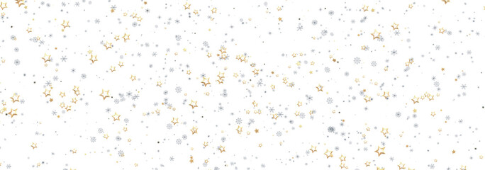 Beautiful background with gold and silver stars. Perfect for holiday designs.