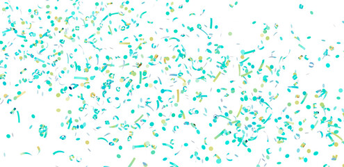 Colorful confetti falling on white background. Perfect for party invitations, celebrations, and festive designs.