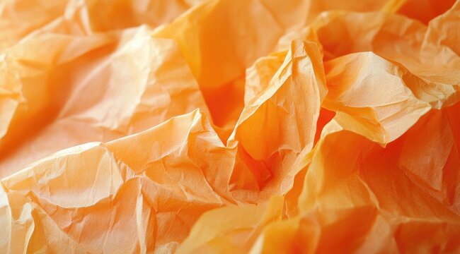 Crinkled orange paper texture (18) - Powered by Adobe