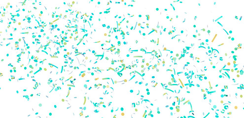 Fototapeta premium Festive confetti background with teal and gold accents, perfect for celebrations and party designs.
