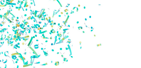 Obraz premium Festive background with teal and gold confetti. Perfect for celebrations, parties, and events.