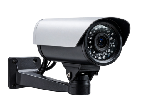 security camera on white background