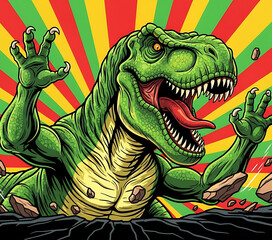 Obraz premium Dinosaur in Witch Costume Playful Illustration Tumbler Wrap