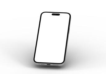 High-quality photo of a modern smartphone with a blank screen, perfect for app presentations or website mockups.