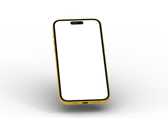 High-quality image of a yellow smartphone with a blank screen, perfect for app presentations or website mockups.