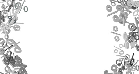 percent shopping digital in 3d. background