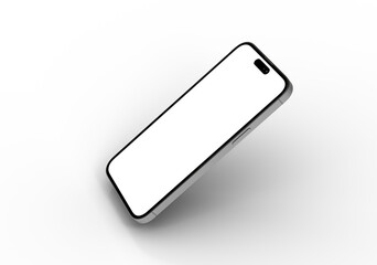 High-quality image of a modern smartphone with a blank screen, perfect for app presentations or website mockups.