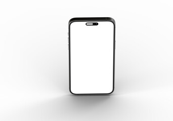High-quality image of a sleek black smartphone with a blank screen, perfect for app presentations or mobile device displays.