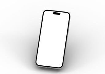 High-quality image of a modern smartphone with a blank screen. Perfect for app presentations or website mockups.