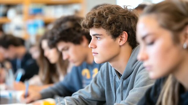 3 Phenomena of blue energy demonstrate scientific principles in a classroom with students engaged blackboards filled lab equipment on desks and posters of famous scientists on