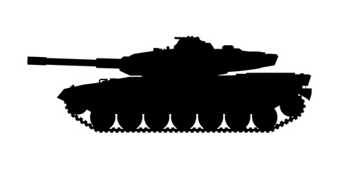 Battle Tank Silhouette Vector Illustration © Hikmat Studios