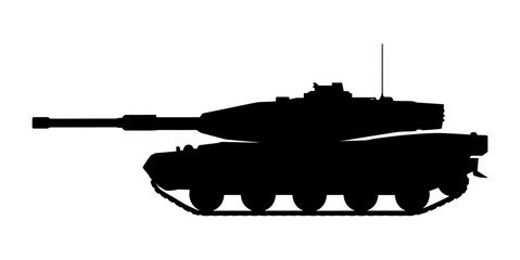 Battle Tank Silhouette Vector Illustration © Hikmat Studios
