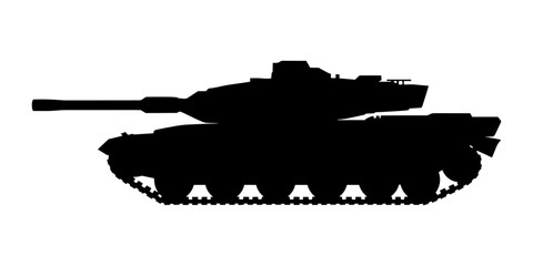 Battle Tank Silhouette Vector Illustration © Hikmat Studios
