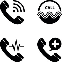 Modern phone icons set communication symbol features connectivity technology signal audio business concepts vector