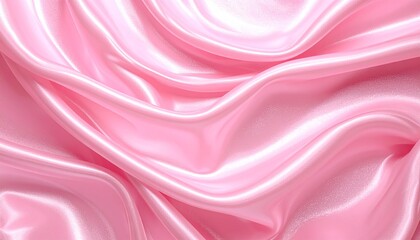 Obraz premium Elegant pink silk fabric with flowing waves creates a luxurious and soft backdrop for designs and textiles