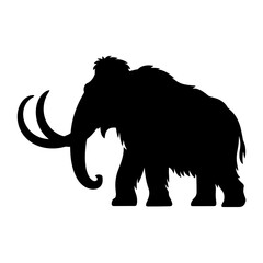 Mammoth Silhouette Vector Illustration , Animal Silhouette Element