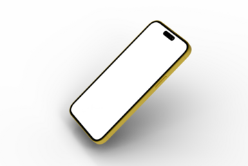 High-quality image of a yellow smartphone with a blank screen, perfect for app presentations or website mockups.