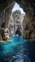 Cave Entrance Over Water
