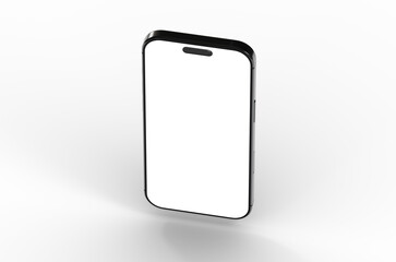 High-quality photo of a black smartphone with a blank screen, perfect for app presentations or website mockups.  Download now!