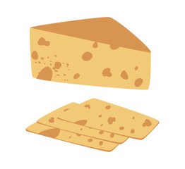 Piece of cheese. Cheese icon isolated vector illustration on white background.