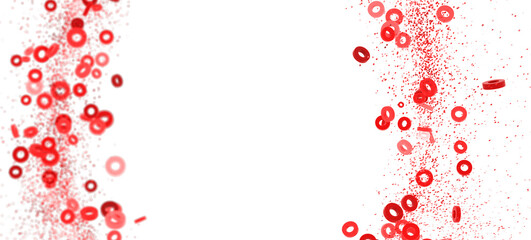 Abstract background with red circle confetti. Perfect for celebration, party, or festive designs.