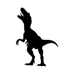 Velociraptor Silhouette Vector Illustration , Transparent Background