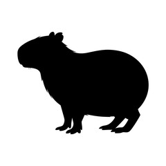 Capybara Silhouette Vector Illustration , Animal Silhouette