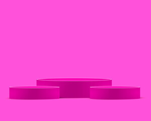 Neon Pink Podium Display Stage Mockup