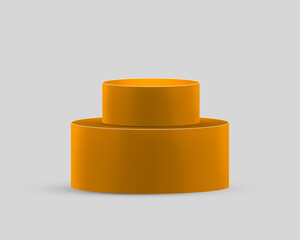 Luxury Yellow-Orange Podium Display Mockup