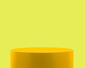 Vibrant Yellow Cylinder Stage Mockup