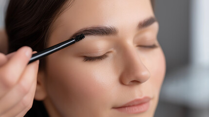 The precision eyebrow tinting process is shown using professional dyes. The careful application technique and timing required for achieving perfect color saturation and natural loo