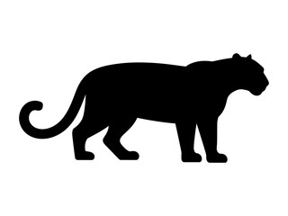 Tiger Silhouette Vector Illustration , Animal Silhouette Vector
