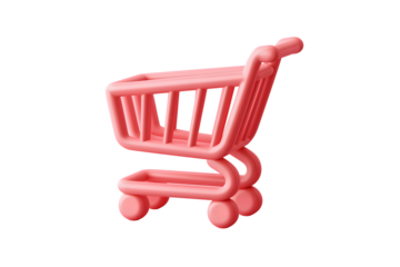  pink shopping cart, perfect for online or retail isolated on white background