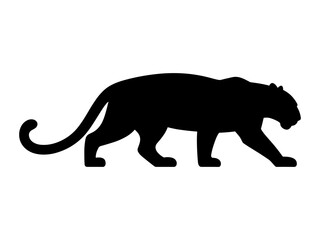 Tiger Silhouette Vector Illustration , Animal Silhouette Vector