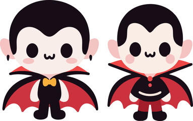 Cute Cartoon Vampire Characters for Halloween